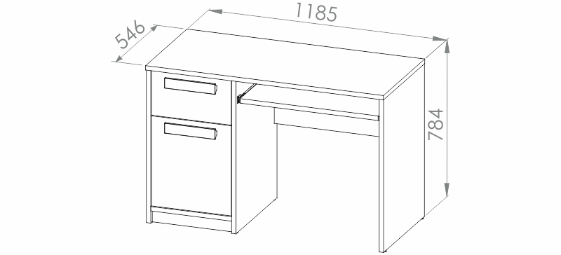 Psací stůl - DROP 14 rozměry